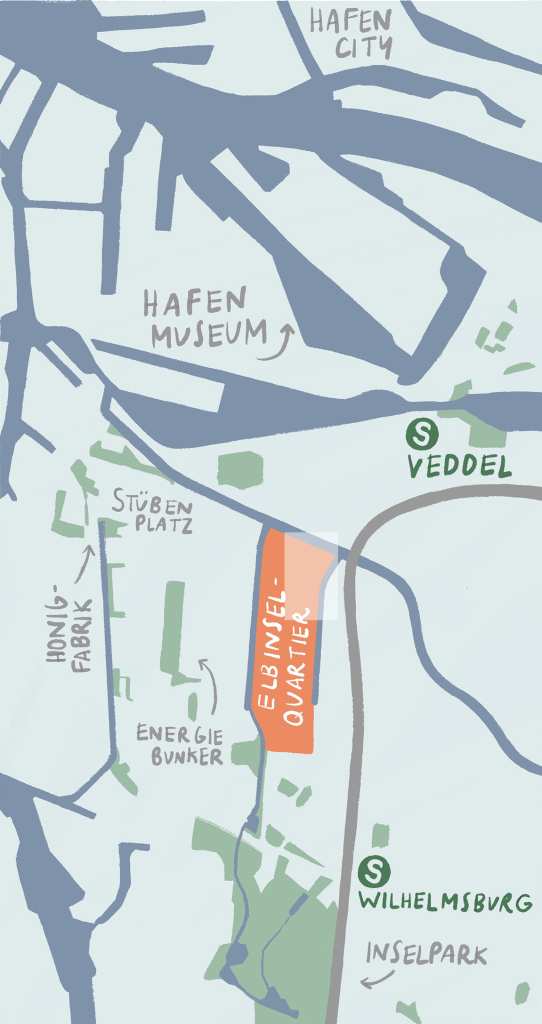 Die Lage des Quartiers in Hamburg